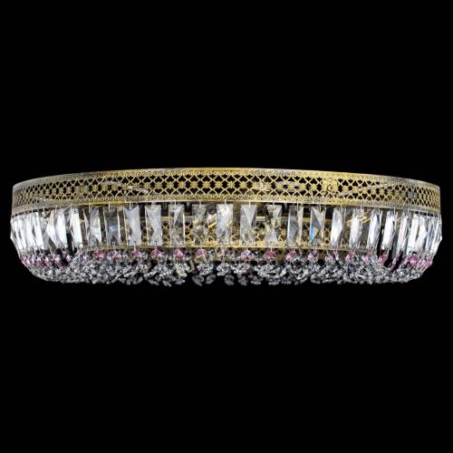 Люстра Венеция Кольцо №8 пластинка под бронзу Розовая в Симферополе Гусь Хрустальный