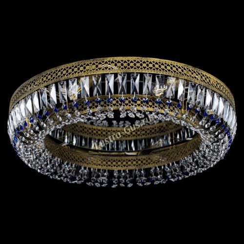 Люстра Венеция Кольцо №8 пластинка под бронзу Синяя в Симферополе Гусь Хрустальный