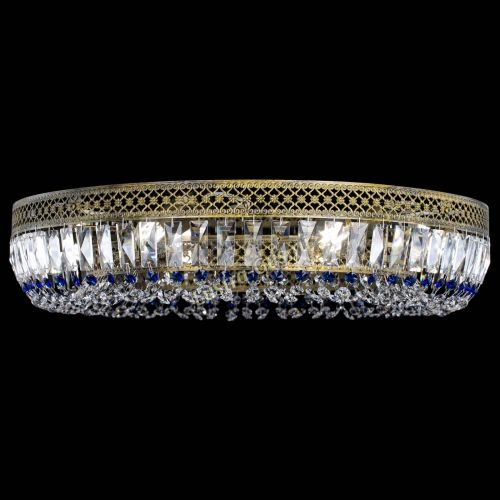 Люстра Венеция Кольцо №8 пластинка под бронзу Синяя в Симферополе Гусь Хрустальный