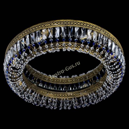 Люстра Венеция Кольцо №8 пластинка под бронзу Синяя в Симферополе Гусь Хрустальный