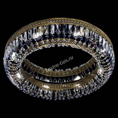 Люстра Венеция Кольцо №8 пластинка под бронзу Синяя в Симферополе Гусь Хрустальный