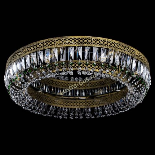 Люстра Венеция Кольцо №8 пластинка под бронзу Зеленая в Симферополе Гусь Хрустальный