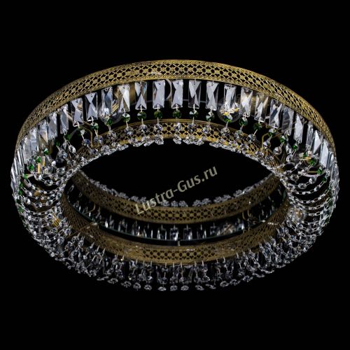 Люстра Венеция Кольцо №8 пластинка под бронзу Зеленая в Симферополе Гусь Хрустальный