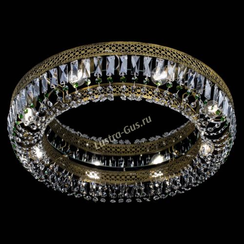 Люстра Венеция Кольцо №8 пластинка под бронзу Зеленая в Симферополе Гусь Хрустальный