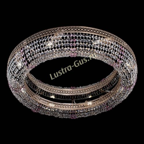 Люстра Венеция Кольцо №8 розовая в Симферополе Гусь Хрустальный