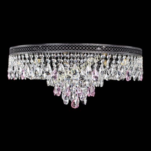 Люстра Венеция Кольцо Черная №8 розовая в Симферополе Гусь Хрустальный