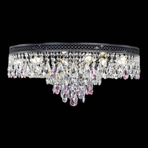 Люстра Венеция Кольцо Черная №8 розовая в Симферополе Гусь Хрустальный