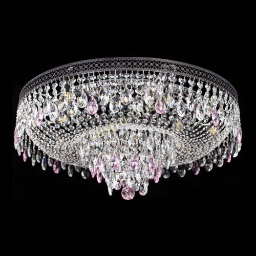 Люстра Венеция Кольцо Черная №8 розовая в Симферополе Гусь Хрустальный