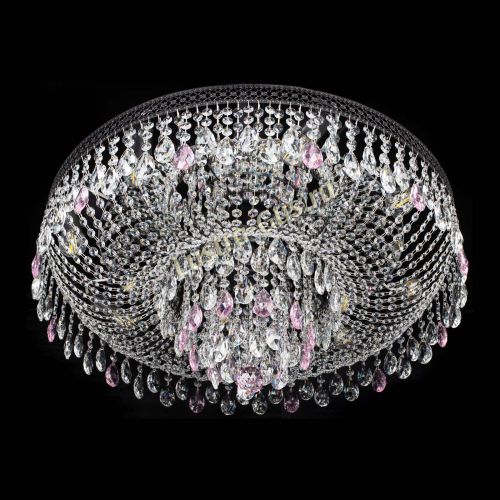 Люстра Венеция Кольцо Черная №8 розовая в Симферополе Гусь Хрустальный
