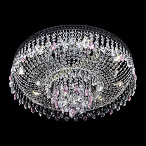 Люстра Венеция Кольцо Черная №8 розовая в Симферополе Гусь Хрустальный