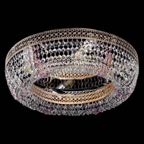 Люстра Венеция Кольцо розовая в Симферополе Гусь Хрустальный