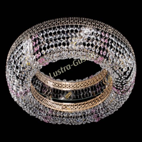 Люстра Венеция Кольцо розовая в Симферополе Гусь Хрустальный