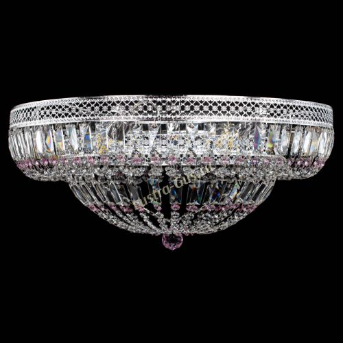 Люстра Венеция Купол пластинка 600 Розовая в Симферополе Гусь Хрустальный