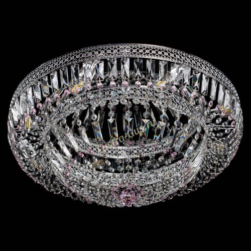 Люстра Венеция Купол пластинка 600 Розовая в Симферополе Гусь Хрустальный