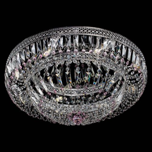 Люстра Венеция Купол пластинка 600 Розовая в Симферополе Гусь Хрустальный