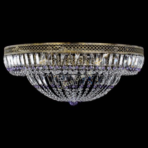 Люстра Венеция Купол пластинка под бронзу Фиолетовая в Симферополе Гусь Хрустальный