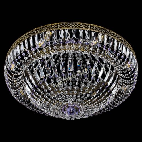 Люстра Венеция Купол пластинка под бронзу Фиолетовая в Симферополе Гусь Хрустальный