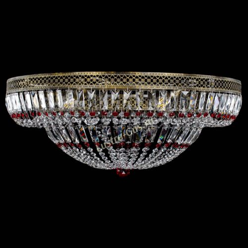 Люстра Венеция Купол пластинка под бронзу Красная в Симферополе Гусь Хрустальный