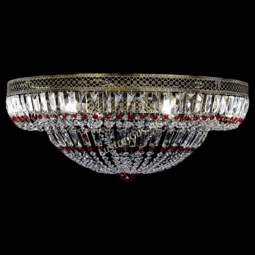 Люстра Венеция Купол пластинка под бронзу Красная в Симферополе Гусь Хрустальный