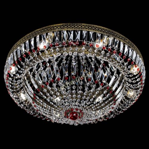 Люстра Венеция Купол пластинка под бронзу Красная в Симферополе Гусь Хрустальный