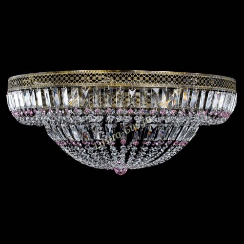 Люстра Венеция Купол пластинка под бронзу Розовая в Симферополе Гусь Хрустальный