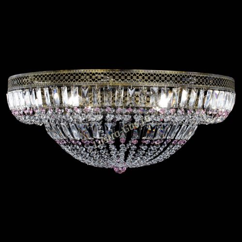 Люстра Венеция Купол пластинка под бронзу Розовая в Симферополе Гусь Хрустальный