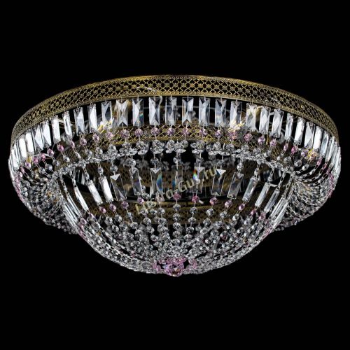 Люстра Венеция Купол пластинка под бронзу Розовая в Симферополе Гусь Хрустальный