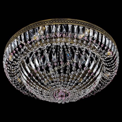 Люстра Венеция Купол пластинка под бронзу Розовая в Симферополе Гусь Хрустальный