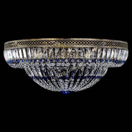 Люстра Венеция Купол пластинка под бронзу Синяя в Симферополе Гусь Хрустальный