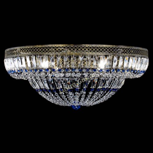 Люстра Венеция Купол пластинка под бронзу Синяя в Симферополе Гусь Хрустальный