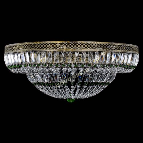 Люстра Венеция Купол пластинка под бронзу Зеленая в Симферополе Гусь Хрустальный