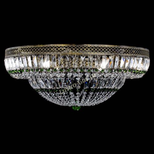 Люстра Венеция Купол пластинка под бронзу Зеленая в Симферополе Гусь Хрустальный