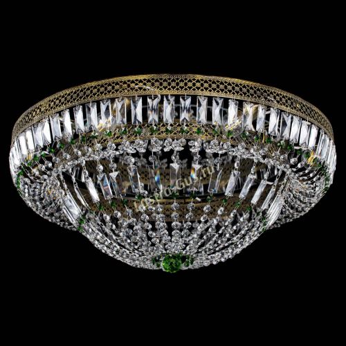 Люстра Венеция Купол пластинка под бронзу Зеленая в Симферополе Гусь Хрустальный