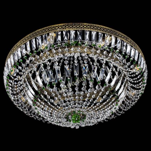 Люстра Венеция Купол пластинка под бронзу Зеленая в Симферополе Гусь Хрустальный
