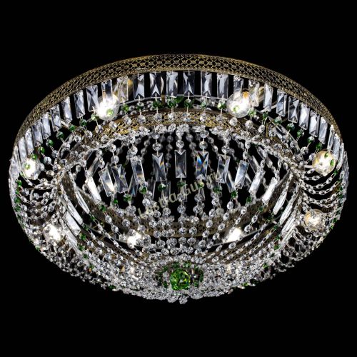 Люстра Венеция Купол пластинка под бронзу Зеленая в Симферополе Гусь Хрустальный