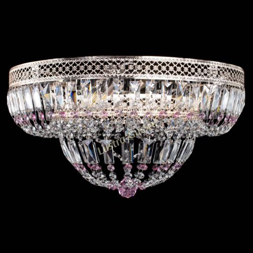 Люстра Венеция Купол пластинка Розовая в Симферополе Гусь Хрустальный