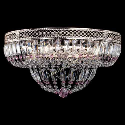 Люстра Венеция Купол пластинка Розовая в Симферополе Гусь Хрустальный