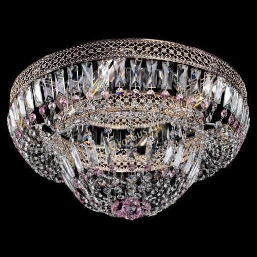 Люстра Венеция Купол пластинка Розовая в Симферополе Гусь Хрустальный