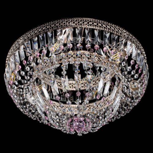 Люстра Венеция Купол пластинка Розовая в Симферополе Гусь Хрустальный