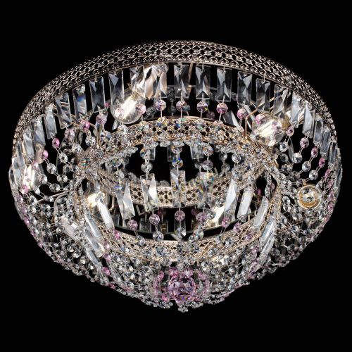 Люстра Венеция Купол пластинка Розовая в Симферополе Гусь Хрустальный