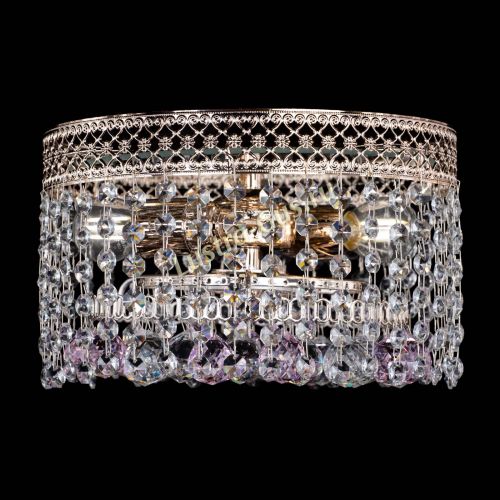 Люстра Венеция шар №2 розовая в Симферополе Гусь Хрустальный