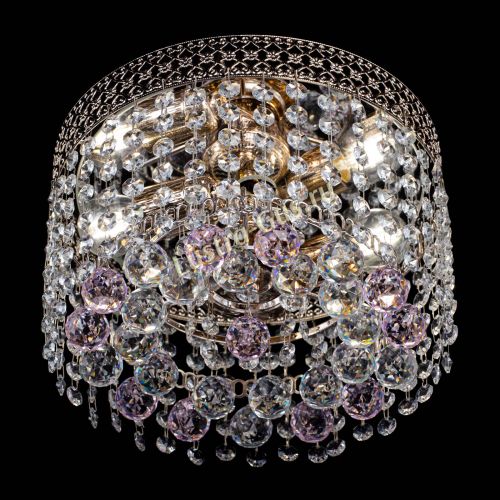 Люстра Венеция шар №2 розовая в Симферополе Гусь Хрустальный