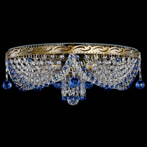 Люстра Виктория Синяя под бронзу в Симферополе Гусь Хрустальный