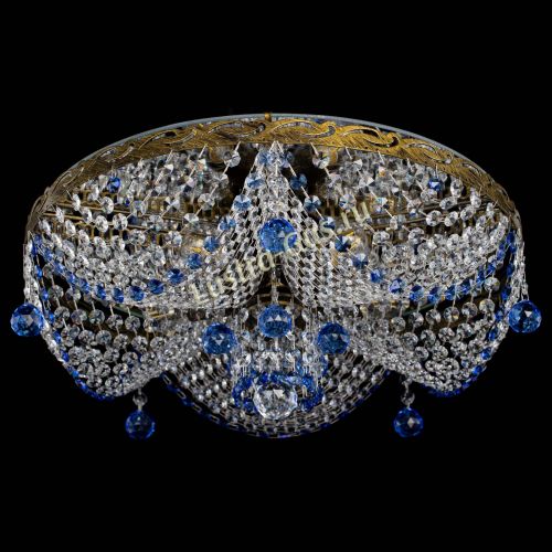 Люстра Виктория Синяя под бронзу в Симферополе Гусь Хрустальный