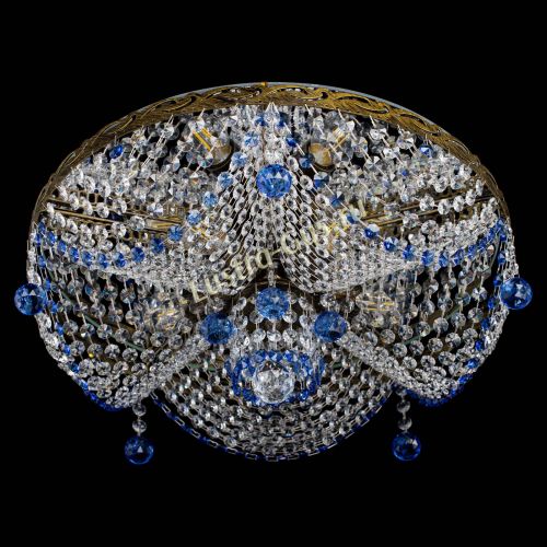 Люстра Виктория Синяя под бронзу в Симферополе Гусь Хрустальный