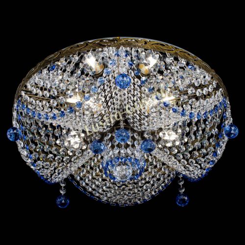 Люстра Виктория Синяя под бронзу в Симферополе Гусь Хрустальный