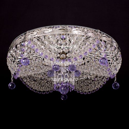 Люстра Виктория сиреневая в Симферополе Гусь Хрустальный
