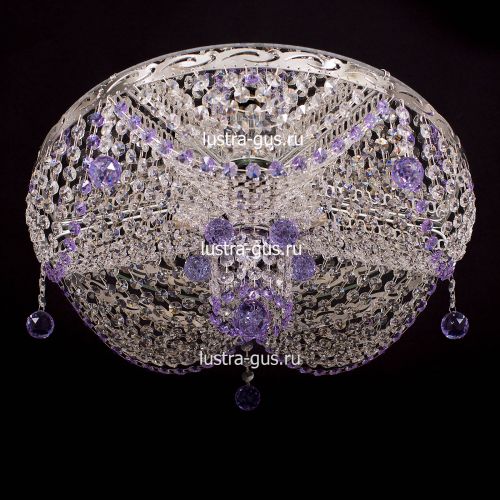 Люстра Виктория сиреневая в Симферополе Гусь Хрустальный
