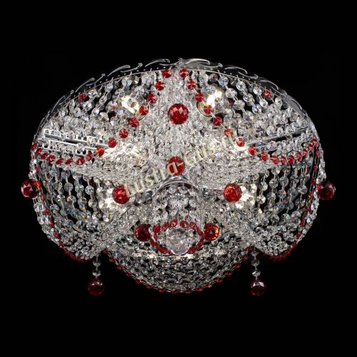 Люстра Виктория красная в Симферополе Гусь Хрустальный