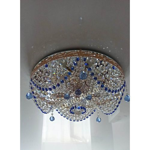 Люстра Виктория Синяя в Симферополе Гусь Хрустальный